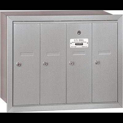 Salsbury Industries 3503SRP Recessed Mounted Vertical Mailbox With Master Commercial Lock Private Access And 3 Doors Sandstone